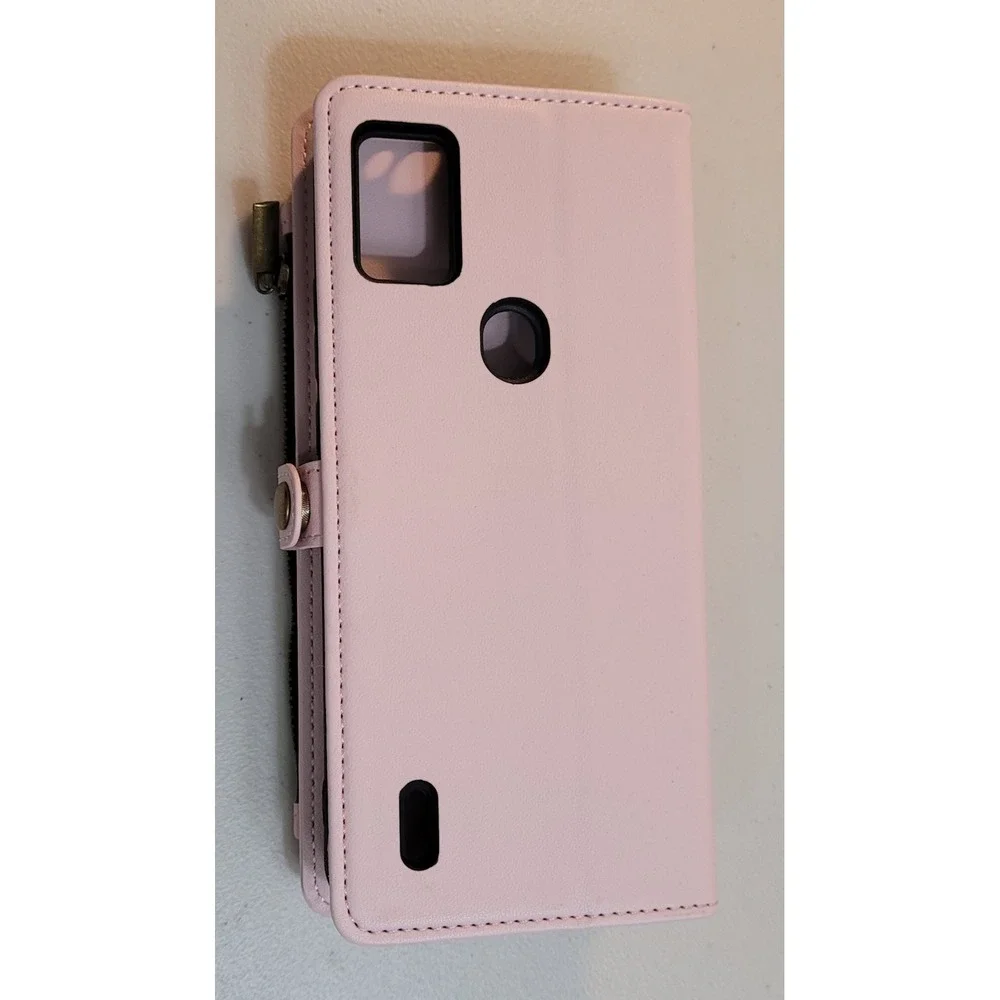 Unbranded Pink Wallet Phone Case Folio Womens One Size Light Pink Excellent Snap